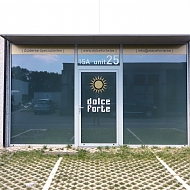 Project: Dolce Forte - zandstraalfolie & belettering op ramen